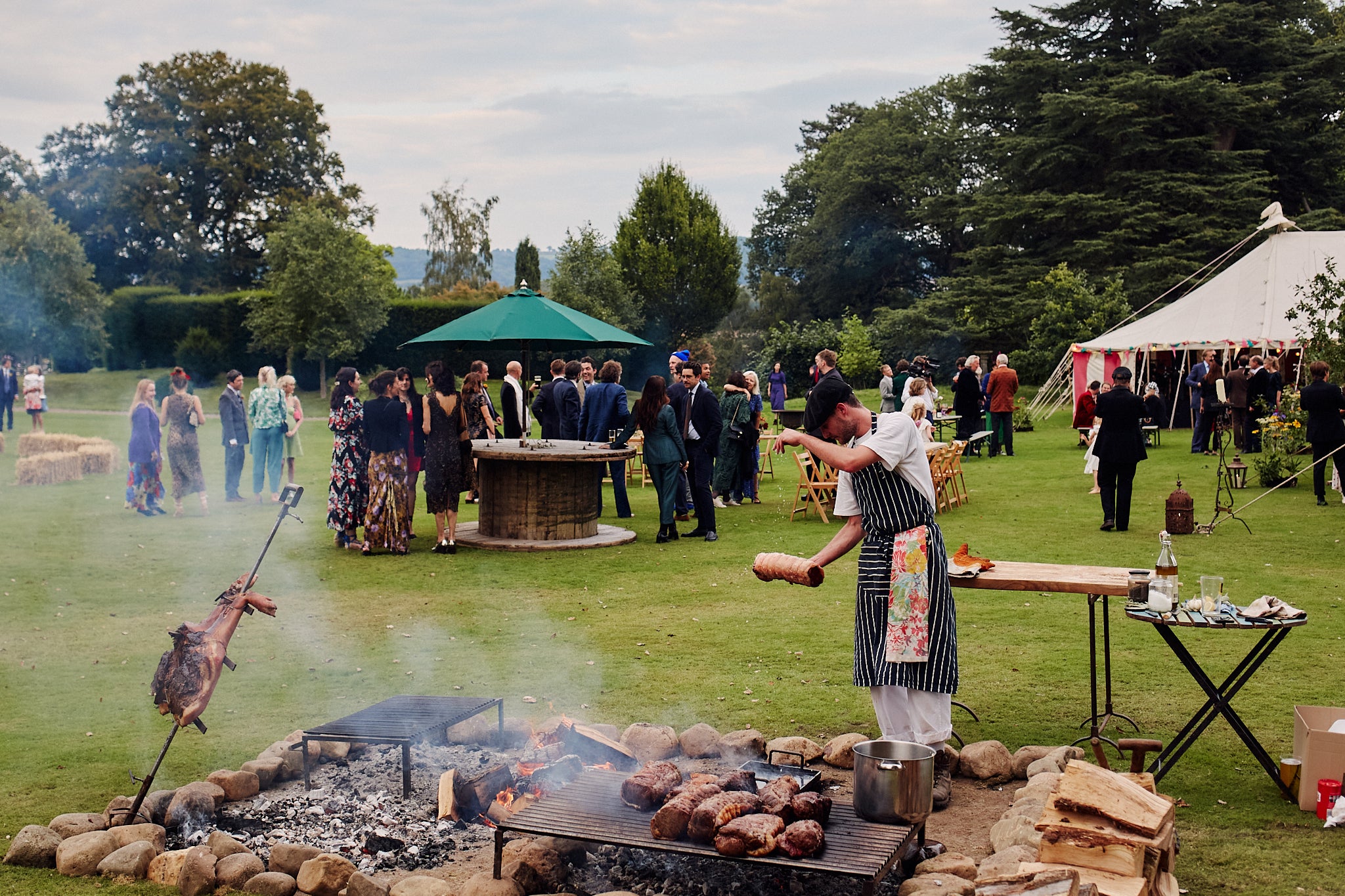 Outdoor wedding and event catering with live cooking by Kitchen 94