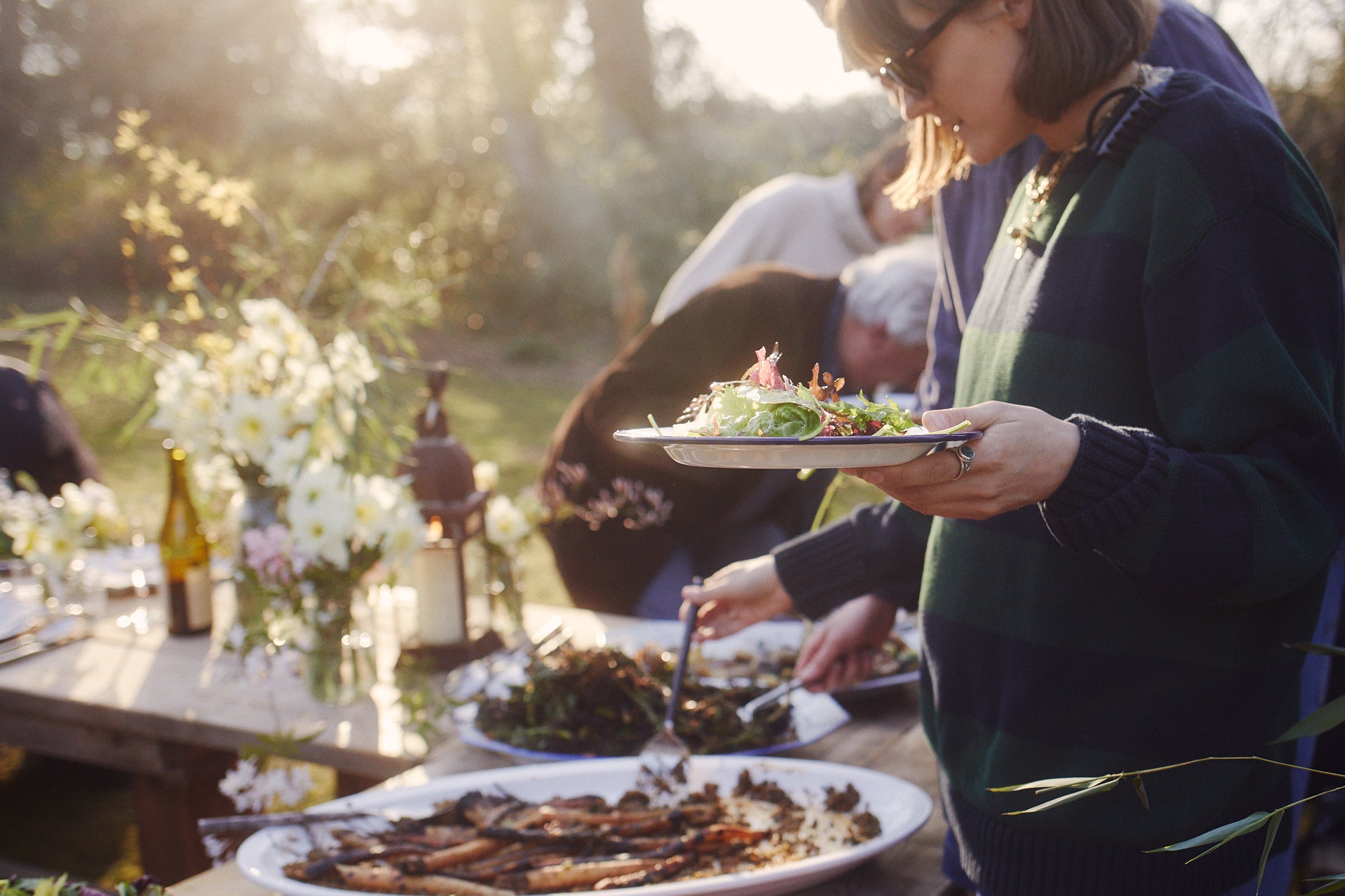 Outdoor event food display by Kitchen 94 London caterers