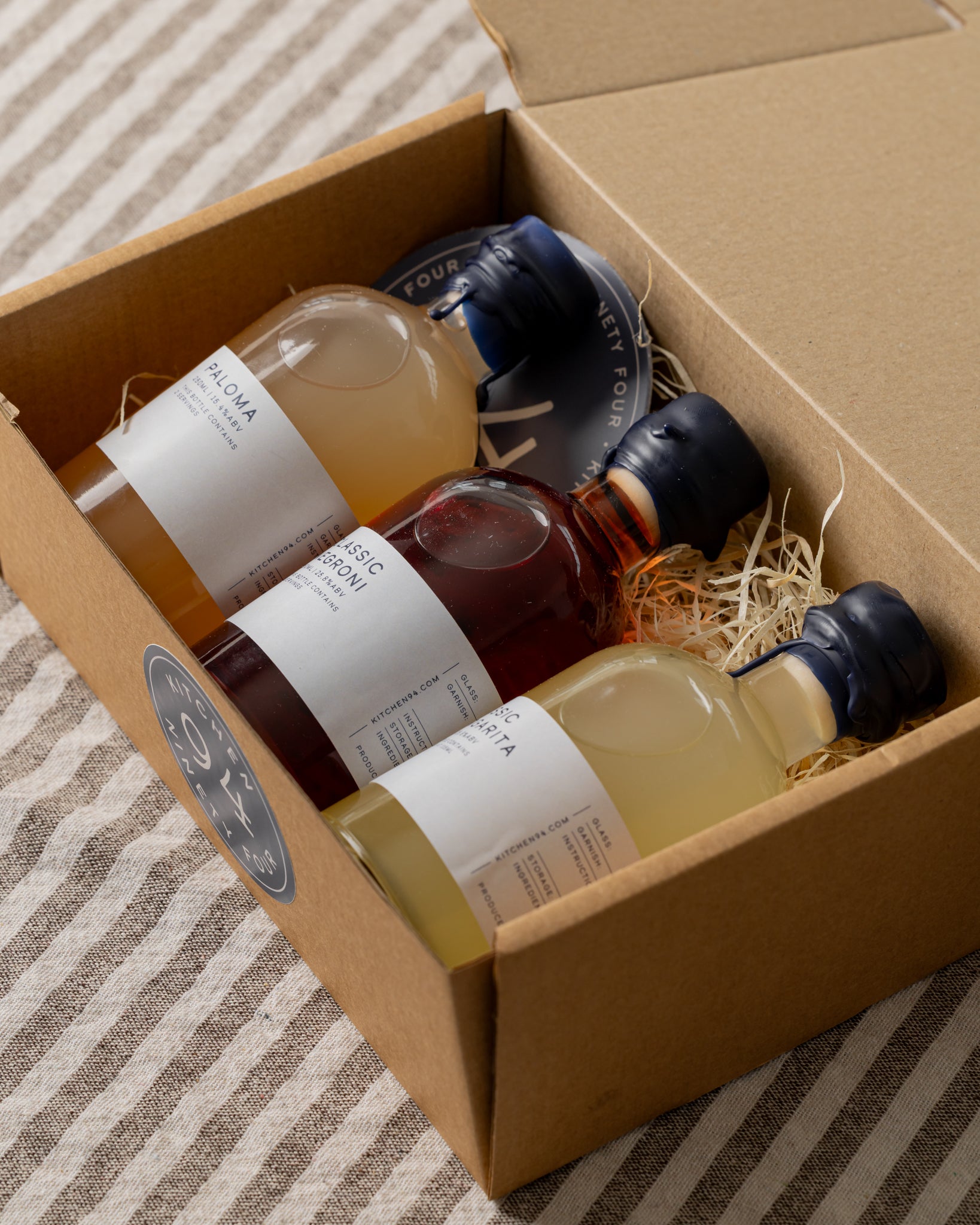 Kitchen 94 sample kit cocktails ready to pour and taste