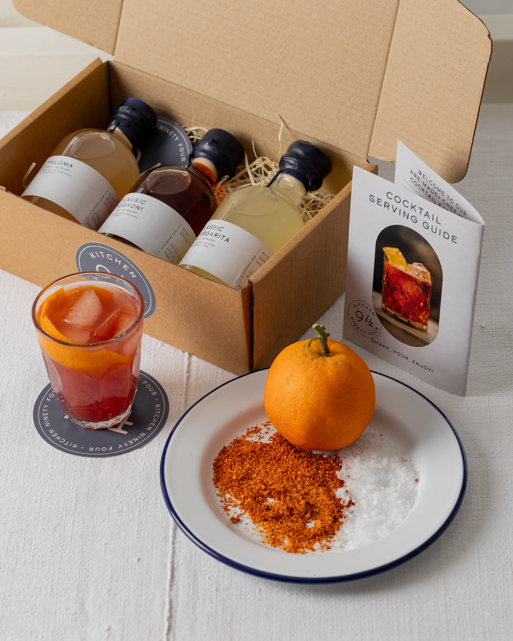 Kitchen 94 premium cocktail samples beautifully presented